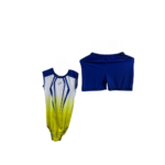 Gradient White To Yellow Acrobatics/Aerobics Costume Set