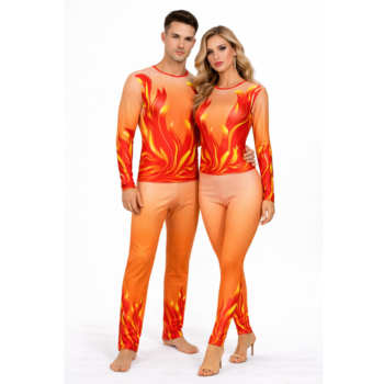 Blazing Flame Leotard Legging Set