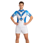 Printed Ocean Waves  Acrobatics, Aerobics, Step Up, Acro Dance Short Sleeve Leotard With Shorts For Boy/Men