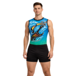 Vision Led Gradient Blue Leotard with Black Shorts