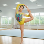 Art & Crystal Work Leotard For Rhythmic Gymnastics , Roller Skating , Aerial Yoga, Acrobatics & Aerobics