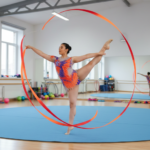 Beads & Stones Adorned Graceful Leotard For Rhythmic Gymanstics, Rhythmic Yoga, Aerial, Ice Skating & Dance