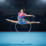 Fiery Pink Feather Rhythmic Costume