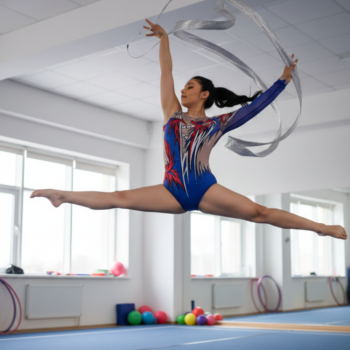 Vibrant Red & Blue Leotard For Rhythmic Gymnastics, Rhythmic Yoga, Roller Sakting, Acro Dance, Step Up, Aerial Yoga, Acrobatics , Aerobics & Dance