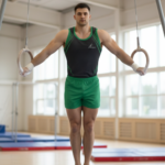 Printed Tilted Line Soldiery Men Costume Set For Artistic Gymnastics, Artistic Yoga, Gym Workout & Other Physical Activity