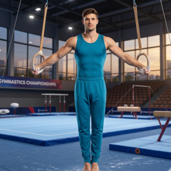 Teal Tail Costume Set For Artistic Gymnastics, Artistic Yoga, Gym Workout & Other Physical Activity