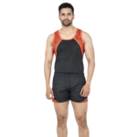 Men’s & Boys’ Black & Red Energetic Costume Set for Training and Competition, Ideal for Artistic Gymnastics, Artistic Yoga, Mallakhamb, and Other Physical Activities