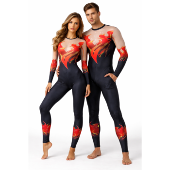 Fiery Ombre Lycra Unitard Costume