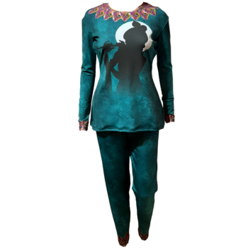 Divine Flute  Krishan Theme Based T-shirt and Slex