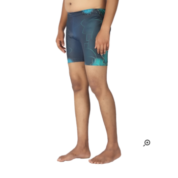 Dark Green Unisex Floral Print Performance Shorts