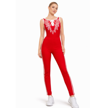 Red Sleeveless Leotard with Leggings