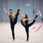 Black and Skin Tone Half-Sleeve Unisex Unitard