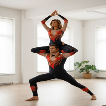 Fiery Ombre Lycra Unitard Costume