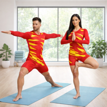 Sunset Flame Activewear Biketard