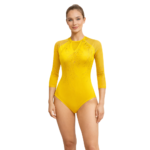 Competitive Yellow Sun Kiss Leotard for Gymnastics, Mllakhamb, Aerial, Skating & Yoga