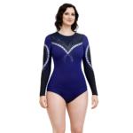 Sapphire Glow  Full sleeves Leotard for Gymnastics, Mllakhamb, Aerial, Dance, Skating & Yoga