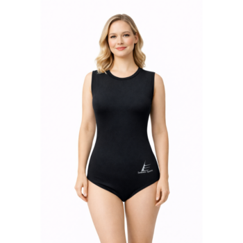 Classic Black Sleeveless Leotard For Gymnastics, Ballet, Mallakhamb, Aerial, Aerobics, Acrobatics And Other Physical Activity