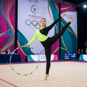 Vibrant Edge: Light Green & Black Unitard