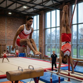 Iron Edge Men’s Competitive Costume Set Engineered For Gymnastics, Yoga, Acrobatics And Aerobics