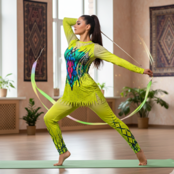 Sunfire Swirl Full Sleeves Rhythmic Yoga Costume