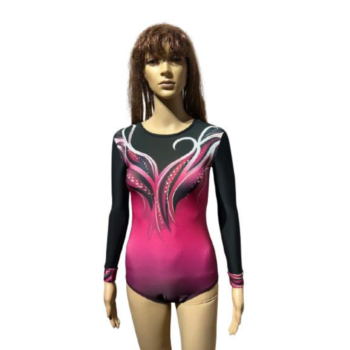 Buy black and pink Floral energy leotard