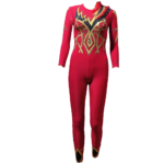 Crimson Gold Unitard For Yoga And Ice Sakting