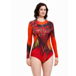 Competitive Full-Sleeve Flower Print, Fully Embellised Leotard For Artistic Gymnastics, Mllakhamb, Yoga, Aerial, Skating & Dance