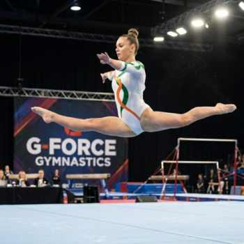 Imported Shimmer Tri Glory, Full Sleeves, Ptached Work, Embellished Leotard For Gymanstics, Mllakhamb, Aerial, Patriotic Dance, Skating & Yoga