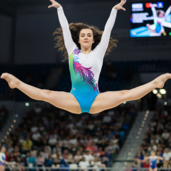 Competitive/Tranning Flower Print, Full Sleeves Garden Glow Leotard For Gymanstics, Mllakhamb, Aerial, Dance,Skating & Yoga