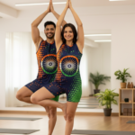 Vibrant India: Tricolor Biketard