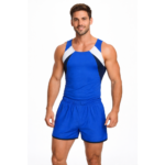 Competition/Training Blue Young Flow Costume Set Men/Boy, Competitive/Training Costume Set For Artistic Gymnastics, Artistic Yoga, Gym Workout & Other Physical Activity