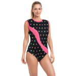 Printed Pink Palm, Stretchable, Sleevesless, Women/Girl, Tranning Leotard for Gymanstics, Mllakhamb, Aerial, Dance, Skating & Yoga