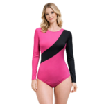 Artistic Gymnastics, Mllakhamb, Yoga, Aerial, Skating Black & Pink Bloom in Motion Leotard
