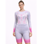 Pink Flower Leotard With Shorts