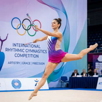 Twilight Petals Leotard tailored for Rhythmic Gymnastics, Aerobics & Skating