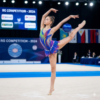 Vibrant Rainbow  Leotard For Rhythmic Gymanstics, Rhythmic Yoga, Acrobatics, Aerial ,Step Up , Acro Dance & Acrobics