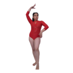 Crimson Shine Leotard For Gymnastics & Yoga