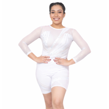 Ivory Leotard for Artistic Gymnastics, Mallakhamb, Aerial & Acrobatics.