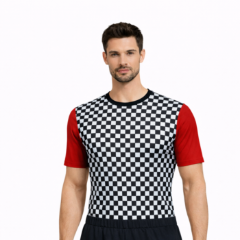 White Black Check Print Aerobics, Acrobatics, Step Up, Acro Dance Leotard