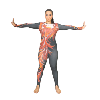 Girl/Women Printed Free Flow Unitard For Yoga, Aerial, Step up, Acro Yoga, Acro Dance, Ice Skating And Roller Skating