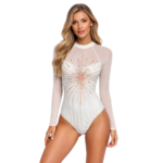 Fire & Ice White Washable Competitive Leotard for Gymnastics, Mallakhamb, Aerial & Yoga