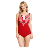 Beaming Red Leopard Print Leotard for Gymnastics, Acrobatics, Aerobics & Rope Mallakhamb