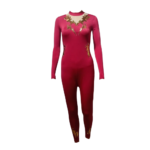 Red Maa Durga-Themed Unitard For Yoga, Devotional Dance And  Ice Skating