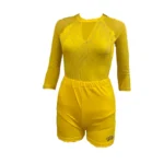 Shine With Confidence Yellow, Wine Leotard Set For Gymnastics, Yoga, Aerial, Mallkhamb And Dance