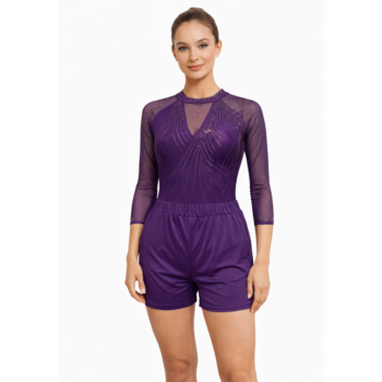 Shine With Confidence Yellow, Wine Leotard Set For Gymnastics, Yoga, Aerial, Mallkhamb And Dance