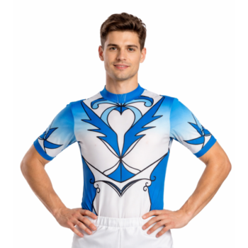 Printed Deep Ocean Acrobatics, Aerobics, Step Up, Acro Dance Short Sleeve Leotard For Boy/Men