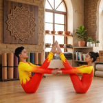 Fiery Vibrant Unisex Unitard/Bodysuit for Yoga, Aerial, Contortion & Figure Skating