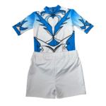 Printed Ocean Waves Acrobatics, Aerobics, Step Up, Acro Dance Short Sleeve Leotard With Shorts For Boy/Men