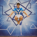 Printed Ocean Waves  Acrobatics, Aerobics, Step Up, Acro Dance Short Sleeve Leotard With Shorts For Boy/Men