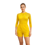 Yellow Crystal Enchantment Competitive Leotard Set For Artistic Gymnastics, Mallakhamb, Yoga & Dance
